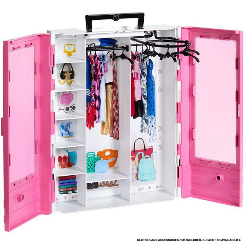 Barbie garde-robe ultime avec accessoires rose - Maison de poupée - Achat &  prix