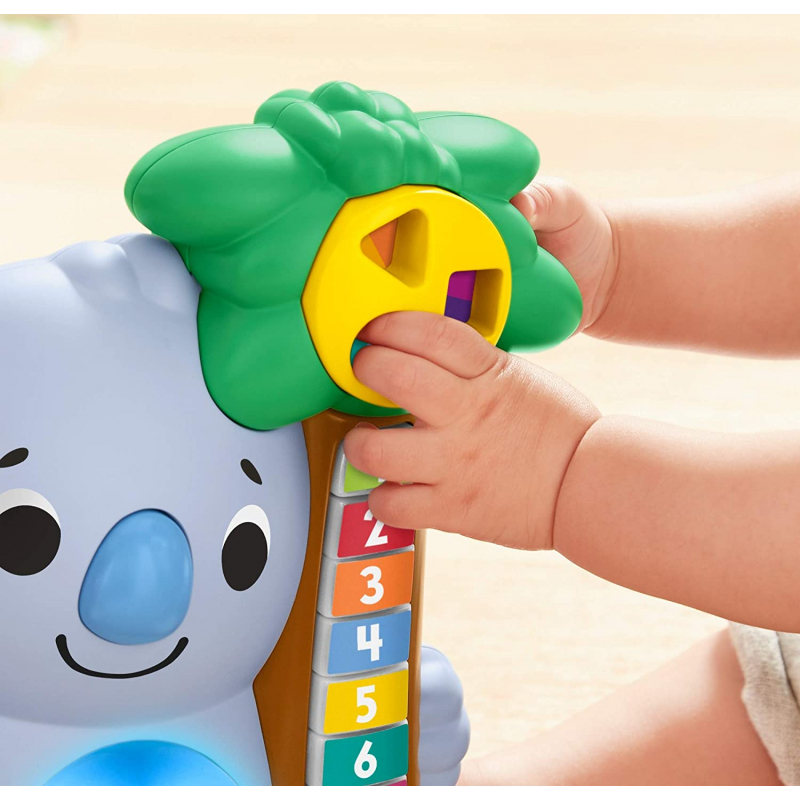 Fisher-Price Linkimals Nicolas le Koala, jouet bébé interactif  d'apprentissage, sons et lumières, version française –