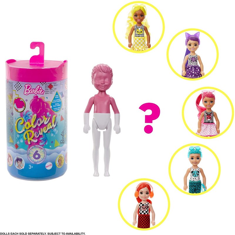 Barbie Color Reveal mini-figurine bébé dans un coffret en forme de fruit, 3  sachets mystères, Série Plage, modèle aléatoire, jouet pour enfant, GTT12 :  : Jeux et Jouets